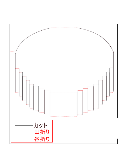 円の作り方　カット谷折り山折り